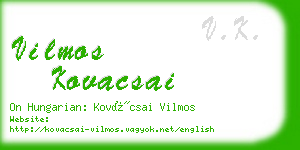 vilmos kovacsai business card